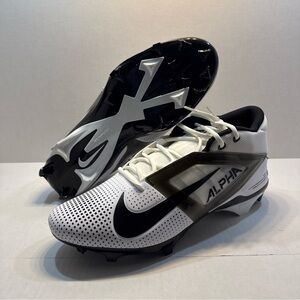 New Nike Alpha Menace 4 Pro Football Cleats Mens 15 White Black FZ7702-105 Shoes